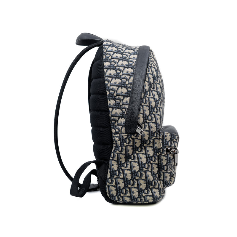 small Rider Backpack Beige and Black in Dior Oblique Jacquard PHW – L'UXE LINK