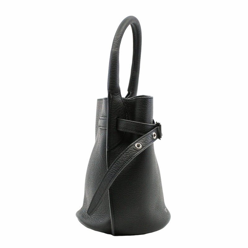 basket handle tote small leather black phw - L'UXE LINK