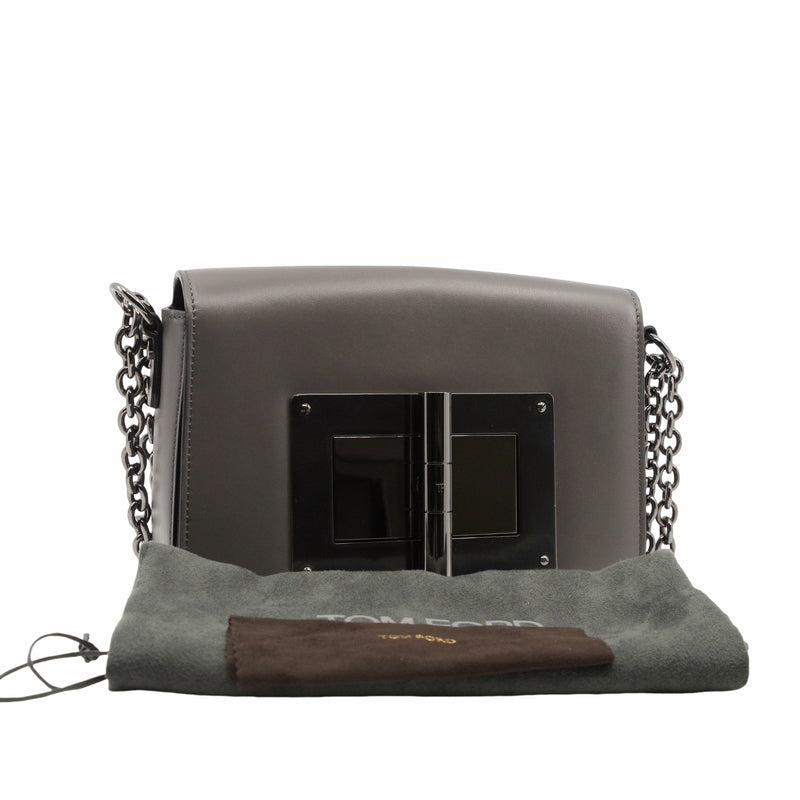 Natalia Chain Shoulder Bagg Leather Black phw - L'UXE LINK