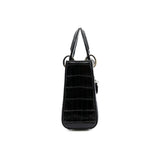 thumbnail mini lady dior in dark green ccd with diamonds buckle phw 2018