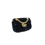thumbnail GG marmont shoulder bag in black velvet ghw