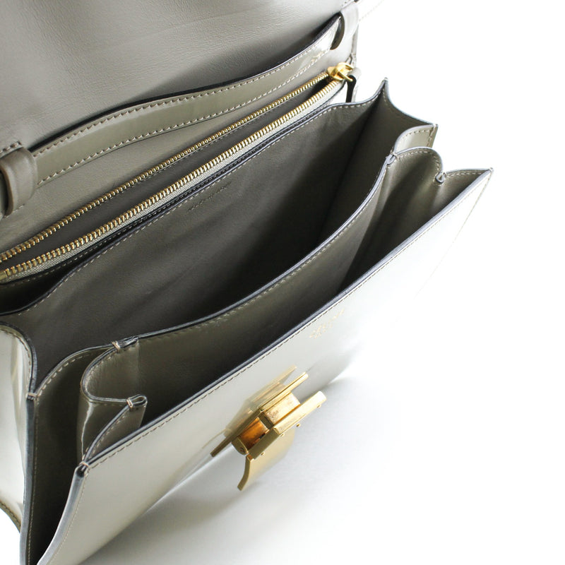 box medium leather  light gray ghw - L'UXE LINK