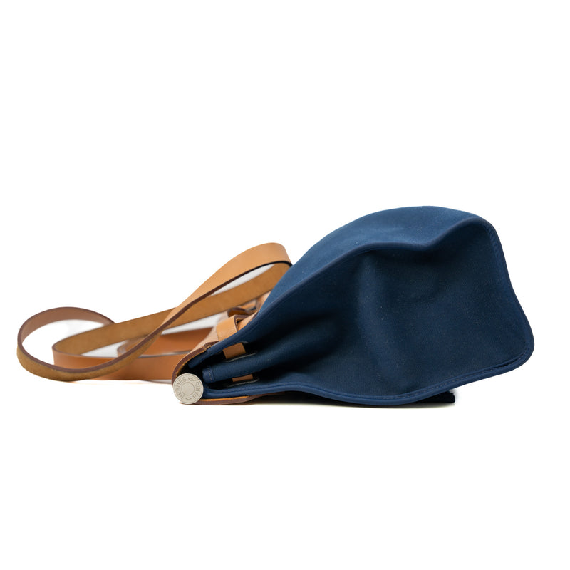Herbag Zip 31 In Canvas/Leather Bleu Électrique/Bleu Saphir PHW Q Stamp - L'UXE LINK