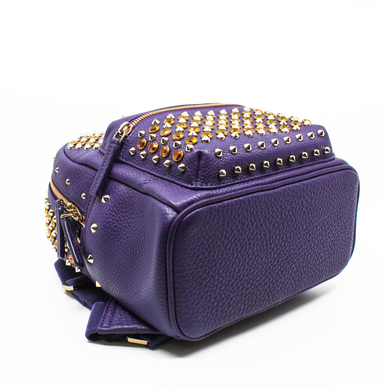 mini pink strass backpack in purple - L'UXE LINK