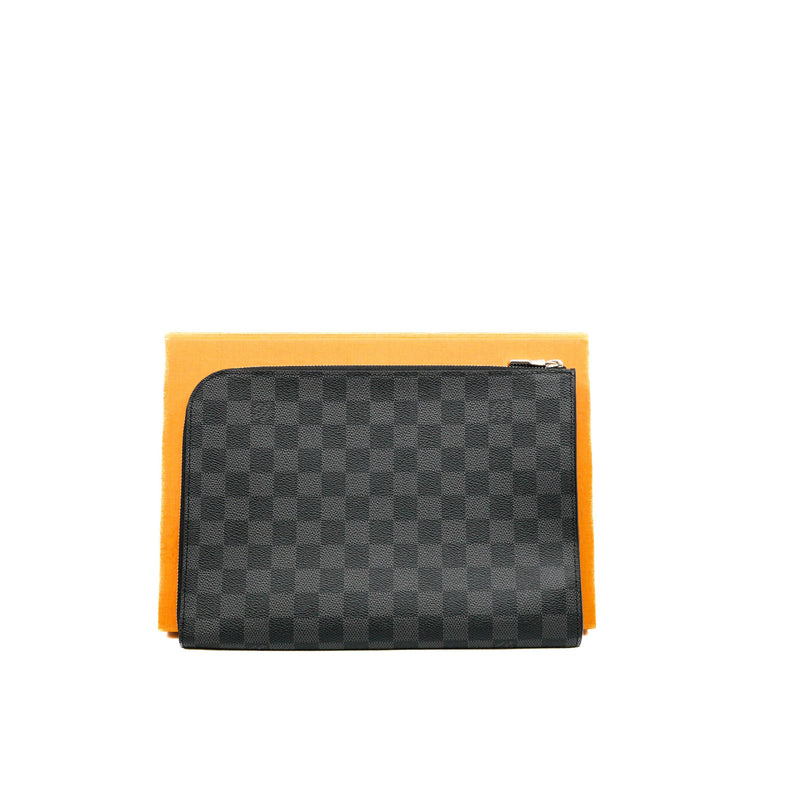 Damier Graphite Pochette Jour GM Zippy Clutch Bag PHW - L'UXE LINK