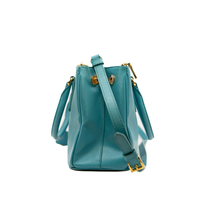 Small Saffiano Lux Galleria Double Zip Tote GHW - L'UXE LINK