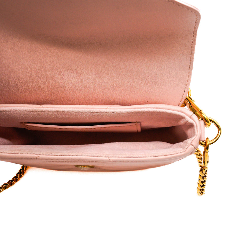 New Wave Multi-Pochette Pink Leather Crossbody Bag