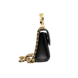 thumbnail mini Coco enamel top handle flap bag in black lambskin GHW seri J4E8XXXX