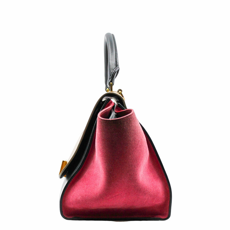 Trapeze Bag Small Leather Brown pink black GHW - L'UXE LINK