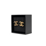 thumbnail Cc Logo earring with red and white crystal in black stone GHW seri 2021