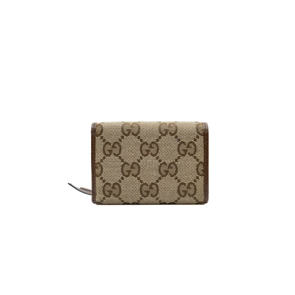 Gucci Balenciaga Collaboration Brown/Beige GG Canvas The Hacker Project Trifold Compact Wallet - L'UXE LINK