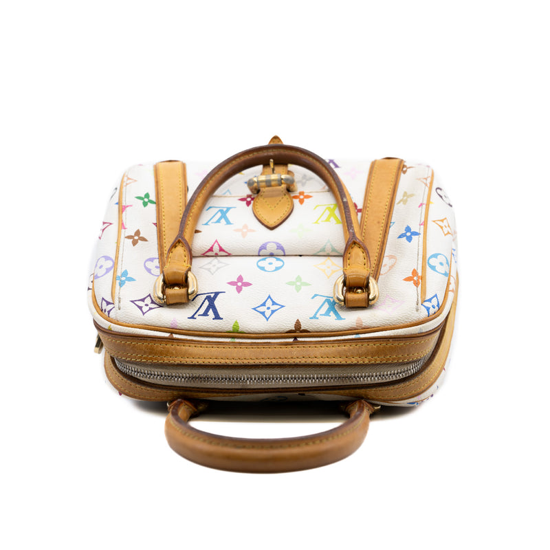 Priscilla Handbag Monogram Canvas White/Multicolor GHW 2006 - L'UXE LINK