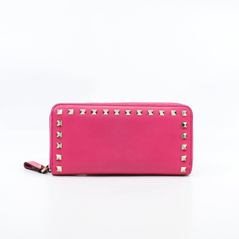 zippy long wallet pink mix gold studs - L'UXE LINK