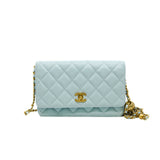 thumbnail woc in baby blue lambskin with pearl crush ghw
