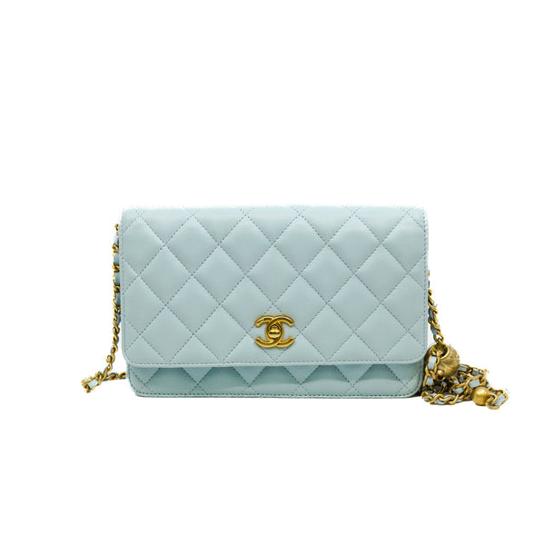 woc in baby blue lambskin with pearl crush ghw
