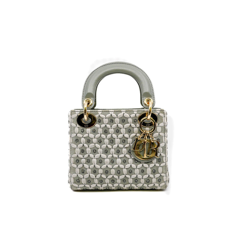 mini lady with crystal embroidery in suede grey/lambskin grey ghw 2020