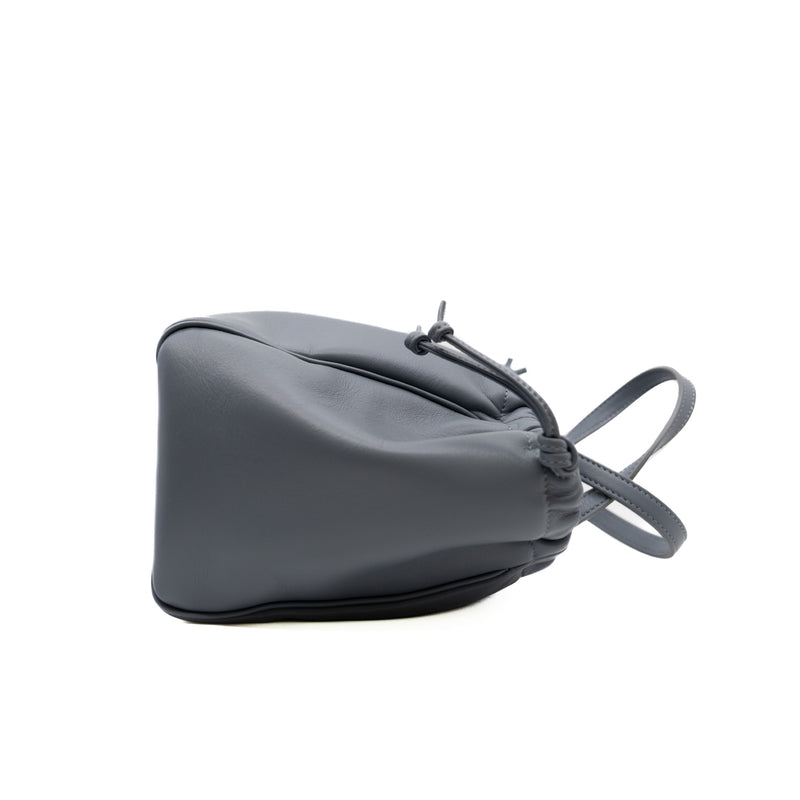 Small Cabas Drawstring Cuir Triomphe In Blue Calfskin - L'UXE LINK