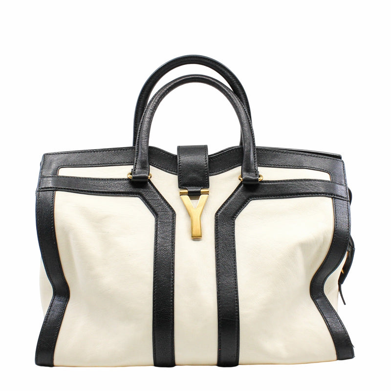Tote Bag Leather Black White - L'UXE LINK