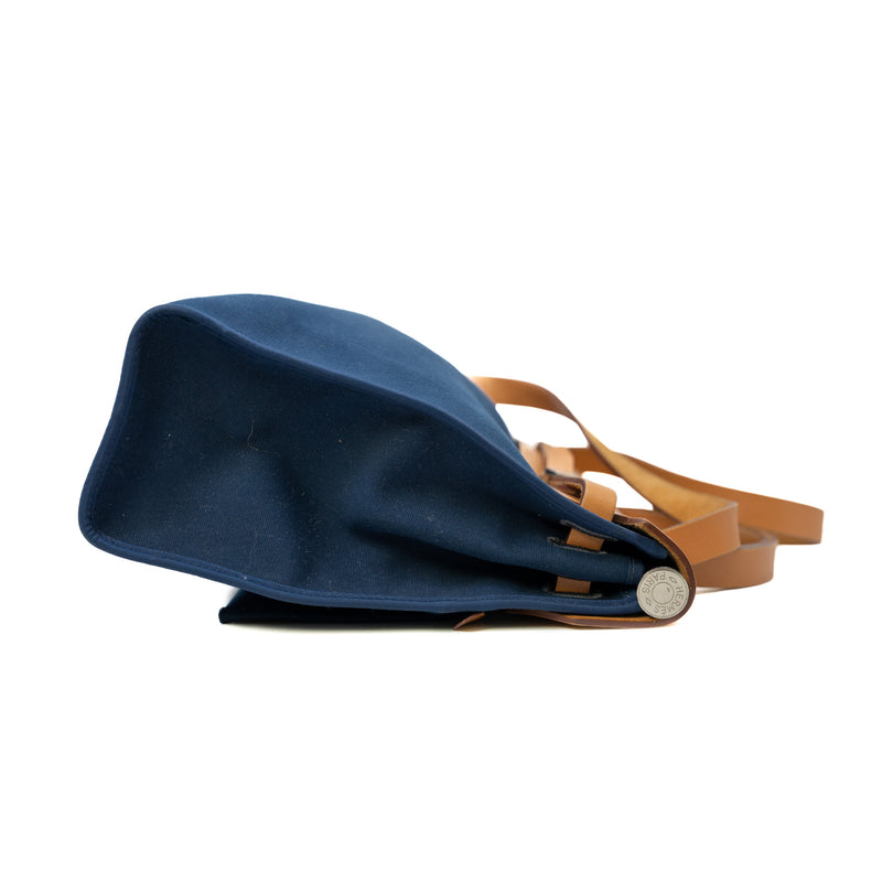 Herbag Zip 31 In Canvas/Leather Bleu Électrique/Bleu Saphir PHW Q Stamp - L'UXE LINK