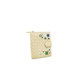 thumbnail Intrecciato zip fold wallet in leather grey phw