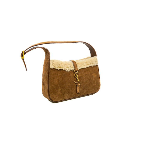 le 5 A 7 in brown suede and shearling ghw