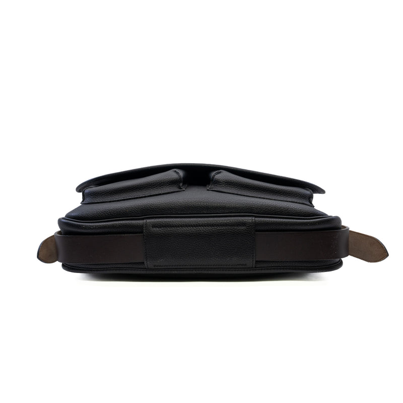 Barda 35 Togo Leather Bag Black PHW R Stamp - L'UXE LINK