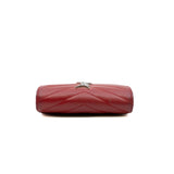 thumbnail cassandre matelasse multi-folded wallet in red grain de poudre leather phw