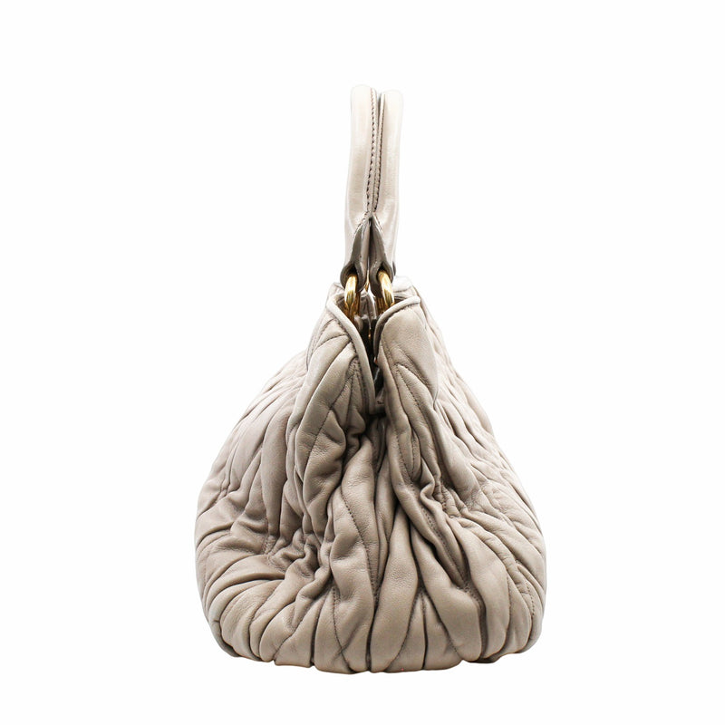 matelassé Crossbody bag grey GHW - L'UXE LINK