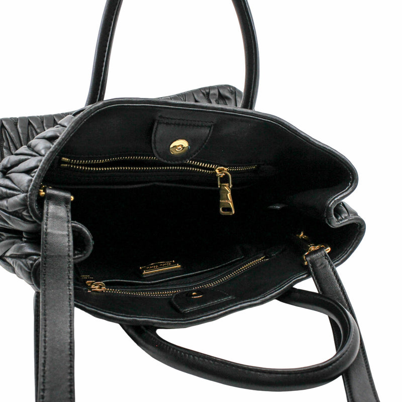 tote lambskin black - L'UXE LINK
