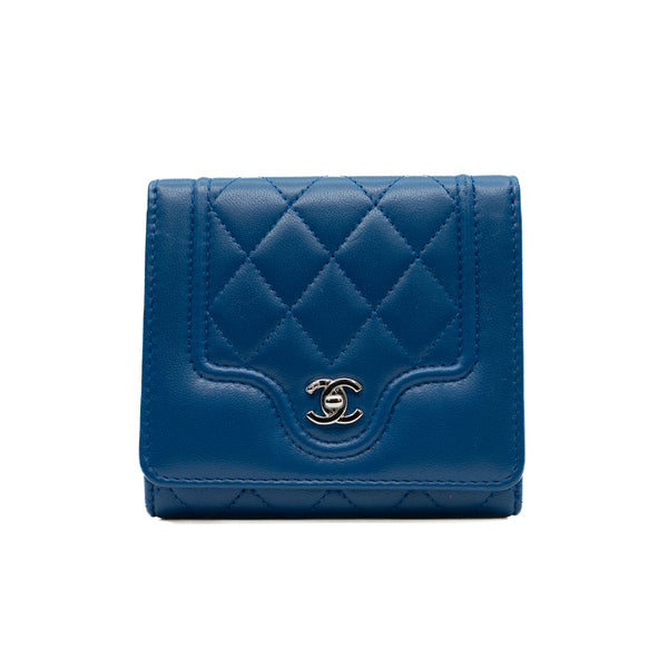 wallet in blue mix hot pink lambskin phw seri 24
