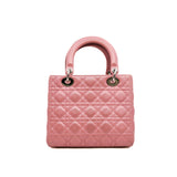 thumbnail medium lady dior in pink lambskin phw #2012