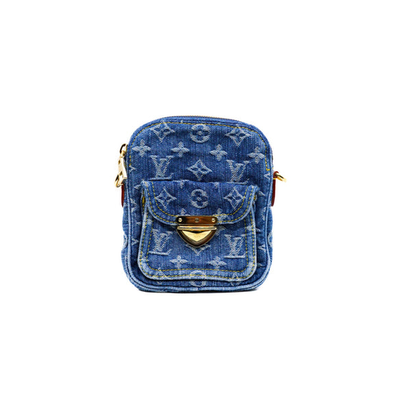 bolsa fairfax pochette in monograma denim ghw microchip