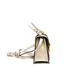 thumbnail mini sylvie with top handle embroidered floral in calfskin white ghw