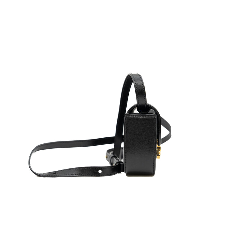 mini claude bag in calfskin black ghw