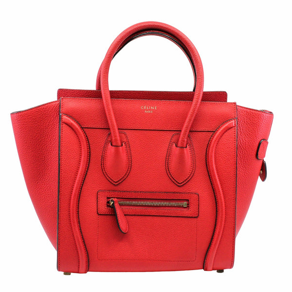 Luggage Bag micro Grainy Leather red ghw