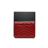 thumbnail cassandre matelasse multi-folded wallet in red grain de poudre leather phw