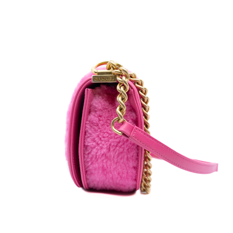 leboy curved messenger bag in fur leather pink ghw #X0N0xxxx