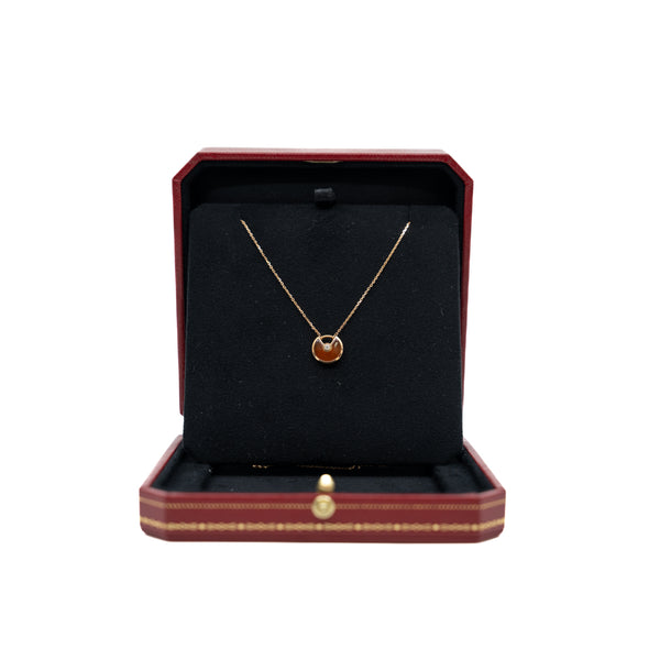 Small Amulette De Cartier Necklace In Yellow Gold/Diamond/Carnelian - L'UXE LINK
