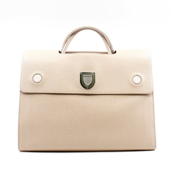 Large Diorever In Beige Calfskin Handbag PHW With Strap - L'UXE LINK