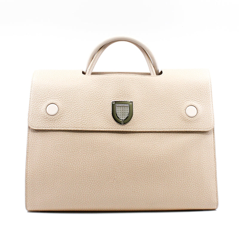 Large Diorever In Beige Calfskin Handbag PHW With Strap - L'UXE LINK