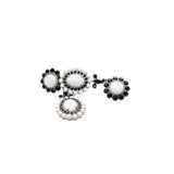 thumbnail earring pendant white black flower studs