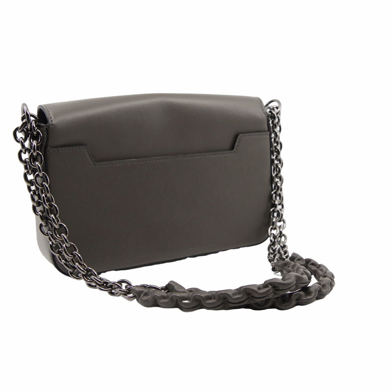 Natalia Chain Shoulder Bagg Leather Black phw - L'UXE LINK