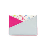 thumbnail card holder in pink/multicolour monogram