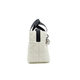 thumbnail small toujours vertical tote in leather white/black phw