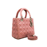 thumbnail medium lady dior in pink lambskin phw #2012