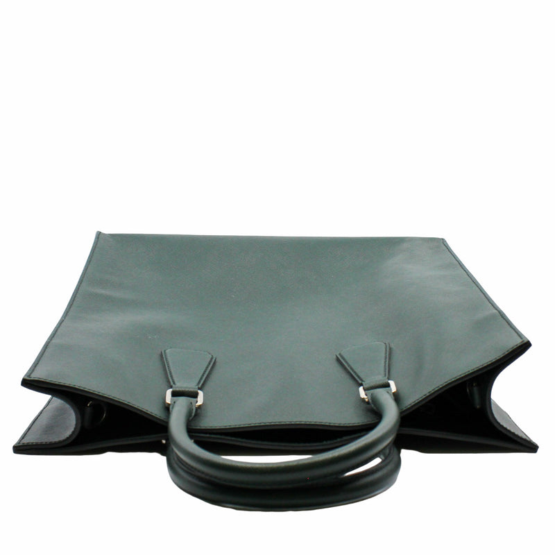 men  tote bag large green saffiano - L'UXE LINK