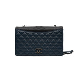 thumbnail quilted flap bag in navy/black lambskin phw seri23