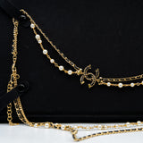 thumbnail 24k long sweater necklace cc logo with pearl ghw