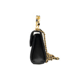 thumbnail mini Coco enamel top handle flap bag in black lambskin GHW seri J4E8XXXX