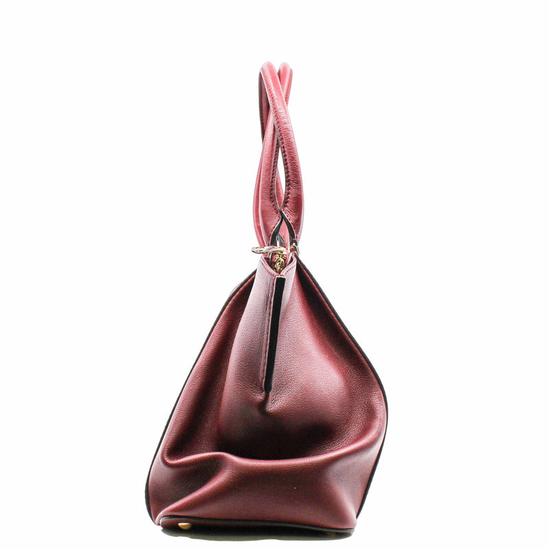 tote  lady bag leather red ghw - L'UXE LINK